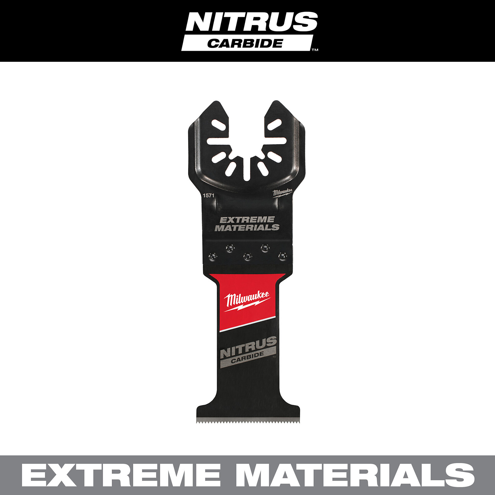 Milwaukee NITRUS™ Carbide Extreme Materials Universal Fit OPEN-LOK™ Multi-Tool Blade (1 PK), Model# 49-25-1571